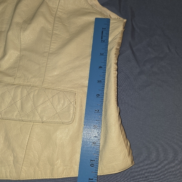 OBO New YORK Women's size 4X vest & skirt leather cream 32 - Picture 6 of 15